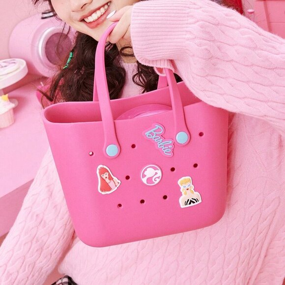 Pink Casual Women's Cartoon Pattern Tote Bag - Picture 2 of 7